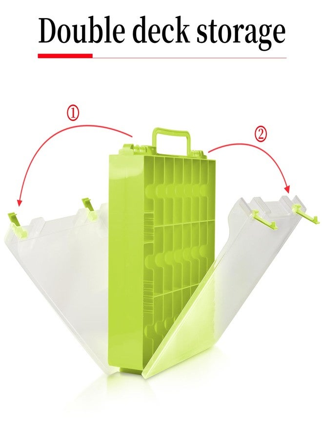 FULLCASE Toys Organizer Storage Compatible with Hot Wheels Car, Container for Matchbox Cars, Mini Toy, Small Dolls, Double Sided Carrying Box for Hotwheels - 48 Compartments (Case Only) Green - Image 3